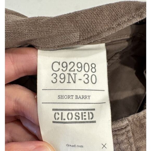 CLOSED Size 42 Made In Italy Brown Velvet Shorts Barry High Rise Pleated Pockets - Picture 6 of 9